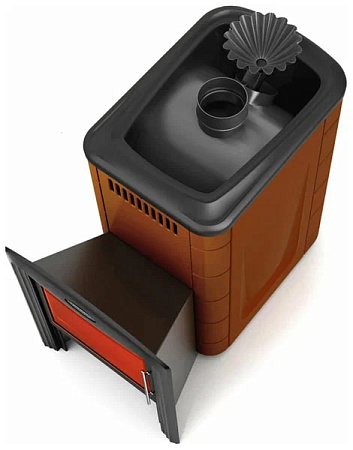 Печь банная Ангара 2012 Inox Витра ЗК терракота