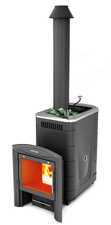 Печь банная Скоропарка 2017 Inox Витра Б антрацит