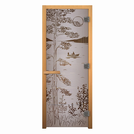 ДС Сатин Матовая "ТАЙГА" 190х70 (8мм, 3 петли 710) (ОСИНА) Пр