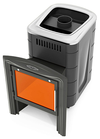 Печь банная Компакт 2017 Inox Витра антрацит