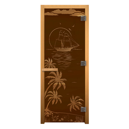 ДС Бронза Матовая "ЛАГУНА" 190х70 (8мм, 3 петли 710 CR) (ОСИНА) Пр