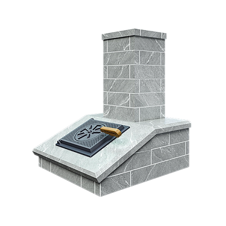 Облицовка на ТРУБУ Классика КИРПИЧ h-145 мм Талькомагнезит Гром 50 П2 (150х540) (2 ярус) под шибер