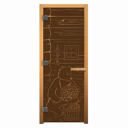 ДС Бронза Матовая "МИШКА" 190х70 (8мм, 3 петли 710 CR) (ОСИНА) Лев