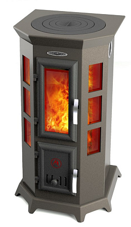 Печь отопительная Статика Секста, черная бронза