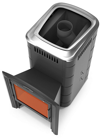 Печь банная Тунгуска 2017 Inox Витра ТО антрацит