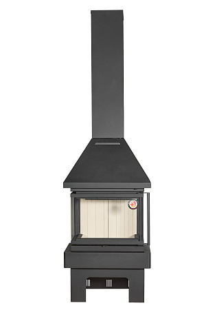 Камин ПРАГА ТРИ СТЕКЛА NEW черный 