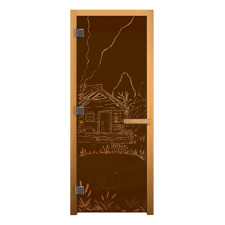 ДС Бронза Матовая "БАНЬКА" 190х70 (8мм, 3 петли 710 CR) (ОСИНА) Лев