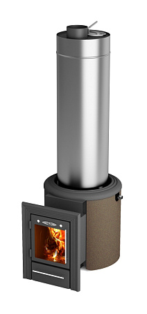 Печь банная Скоропарка III Inox Люмина Б черная бронза