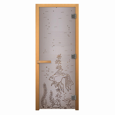 ДС Сатин Матовая "РЫБКА" 190х70 (8мм, 3 петли 710) (ОСИНА) Пр