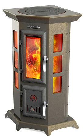 Печь отопительная Статика Квинта, черная бронза