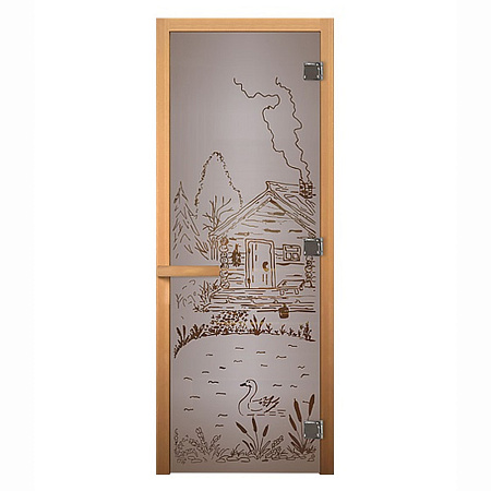 ДС Сатин Матовая "БАНЬКА" 190х70 (8мм, 3 петли 710) (ОСИНА) Пр