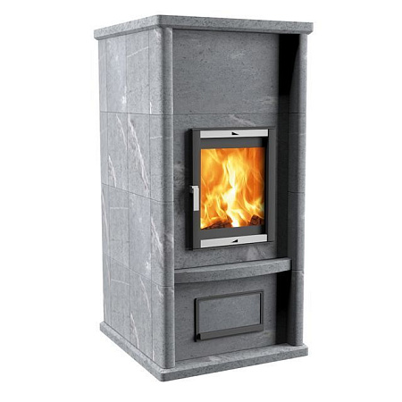 Теплонакопительная Печь-камин Pikku-15 камень серпентинит АНТИК Т50мм