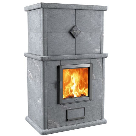 Теплонакопительная Печь-камин Rouva-25 камень серпентинит АНТИК Т50мм