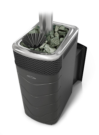 Печь банная Гейзер Супер XXL Inox Витра ЗК антрацит