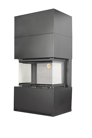 Камин РОДОС 800 ЧЕРНЫЙ белый шамот