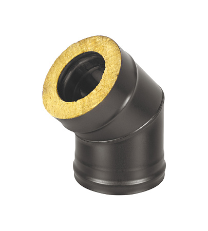 Сэндвич-колено BLACK (AISI 430/0,8мм) 45* 2 секции Сэндвич-колено BLACK (AISI 430/0,8мм) 45* 2 секции