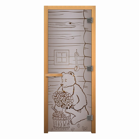 ДС Сатин Матовая "МИШКА" 190х70 (8мм, 3 петли 710) (ОСИНА) Пр