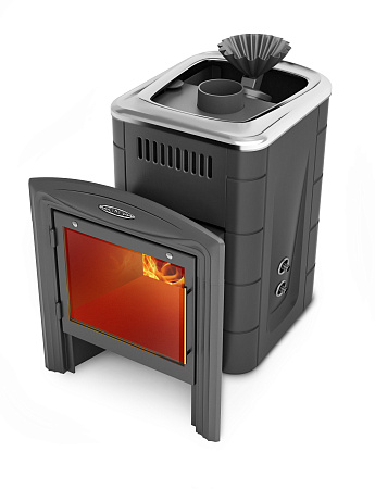 Печь банная Гейзер Мини 2016 Inox Витра ЗК ТО антрацит