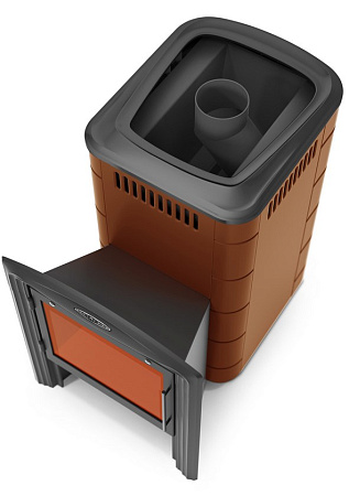 Печь банная Тунгуска 2017 Inox Витра терракота