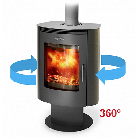 Печь камин Визиера 360° черная бронза