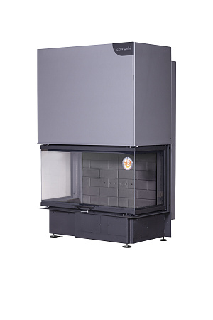 Топка ДЕЛЬТА 1000 КB три стекла черный шамот