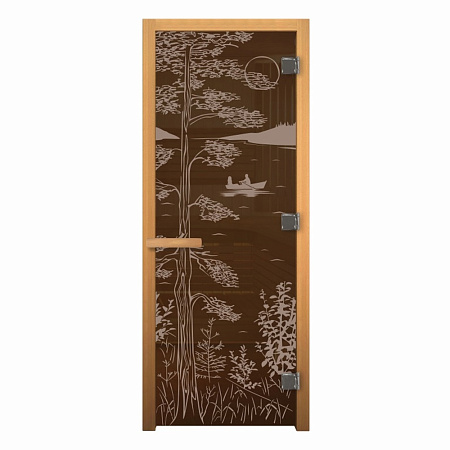 ДС Бронза Матовая "ТАЙГА" 190х70 (8мм, 3 петли 710 CR) (ОСИНА) Пр