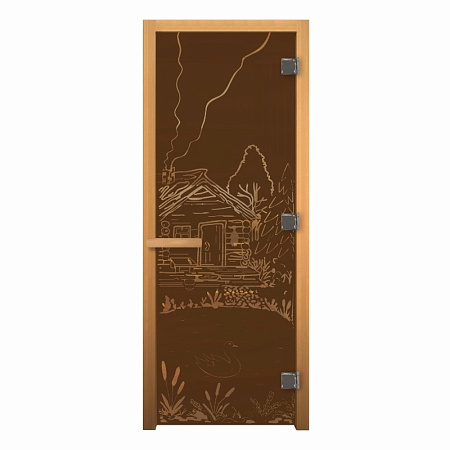 ДС Бронза Матовая "БАНЬКА" 190х70 (8мм, 3 петли 710 CR) (ОСИНА) Пр