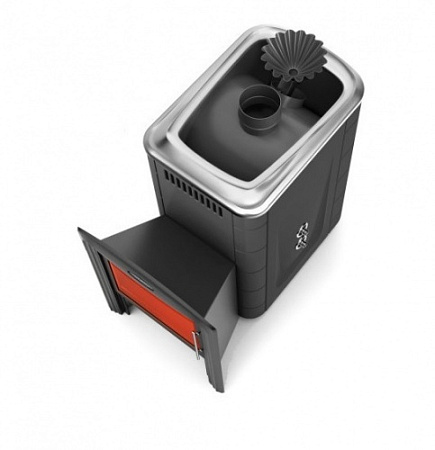 Печь банная Гейзер 2014 Inox Витра ЗК ТО антрацит