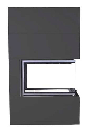 Камин РОДОС 900 ЧЕРНЫЙ, шамот белый