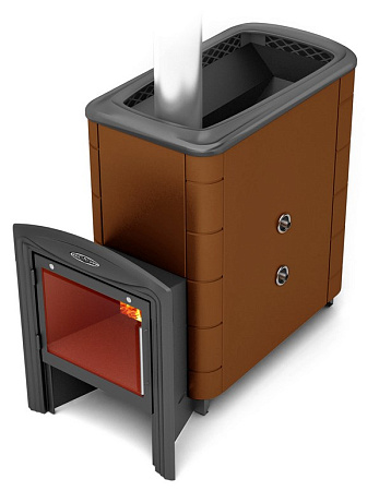 Печь банная Тунгуска XXL 2013 Inox Витра ТО терракота