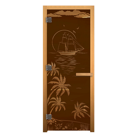 ДС Бронза Матовая "ЛАГУНА" 190х70 (8мм, 3 петли 710 CR) (ОСИНА) Лев