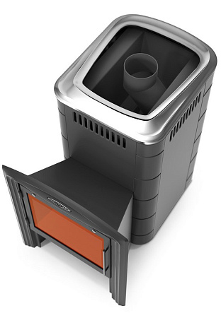 Печь банная Тунгуска 2017 Inox Витра антрацит