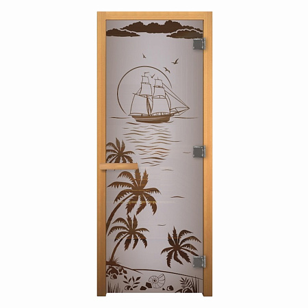 ДС Сатин Матовая "ЛАГУНА" 190х70 (8мм, 3 петли 710) (ОСИНА) Пр