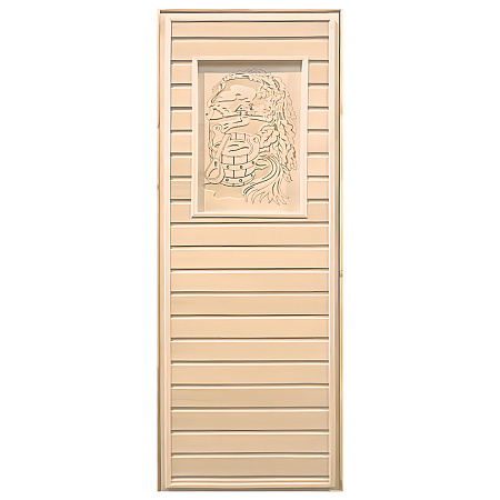 Дверь глухая липа с рисунком (коробка Листва) 1900х700