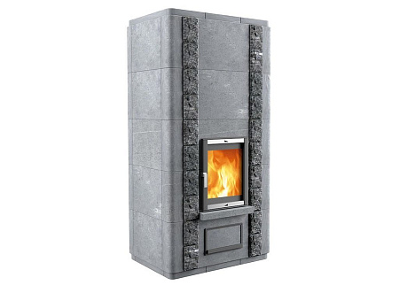 Теплонакопительная Печь-камин Nasto-20/1840 R-80 BD камень серпентинит АНТИК Т40мм