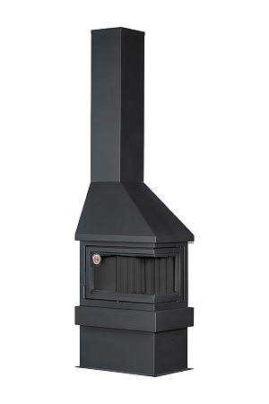 Камин ПРАГА УГЛОВОЙ правый черный, шамот черный